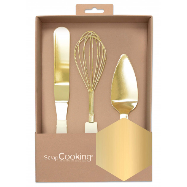 Coffret 3 Ustensiles Dorés ScrapCooking