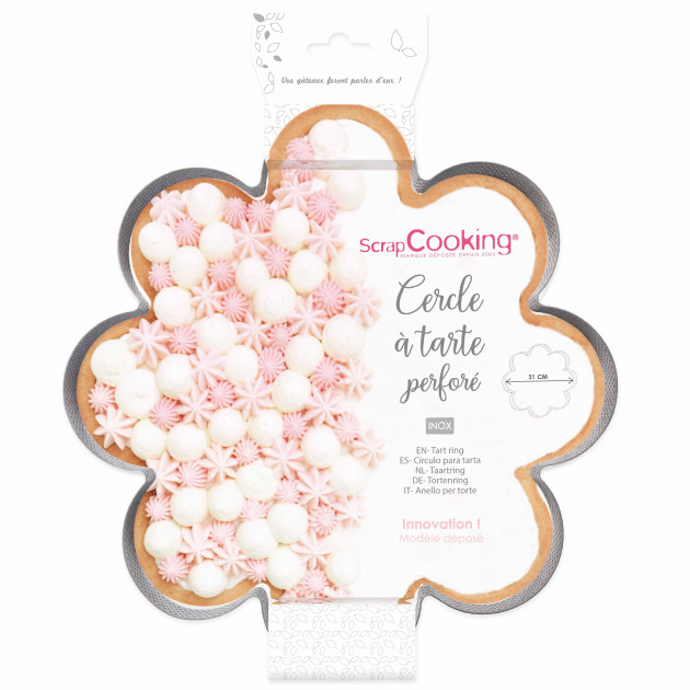 Cercle à Tarte Perforé Marguerite Ø 30 cm Inox ScrapCooking