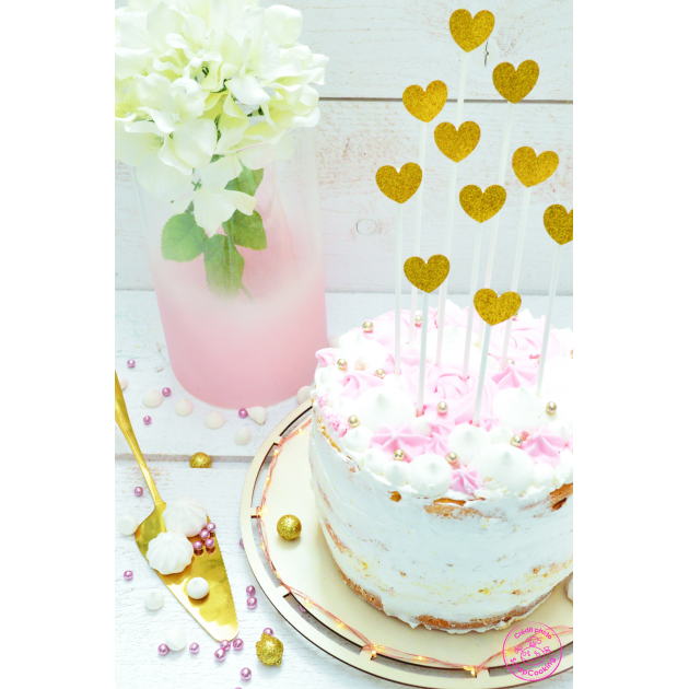 Décoration gâteau cœurs dorés  Décoration gâteau cœurs dorés