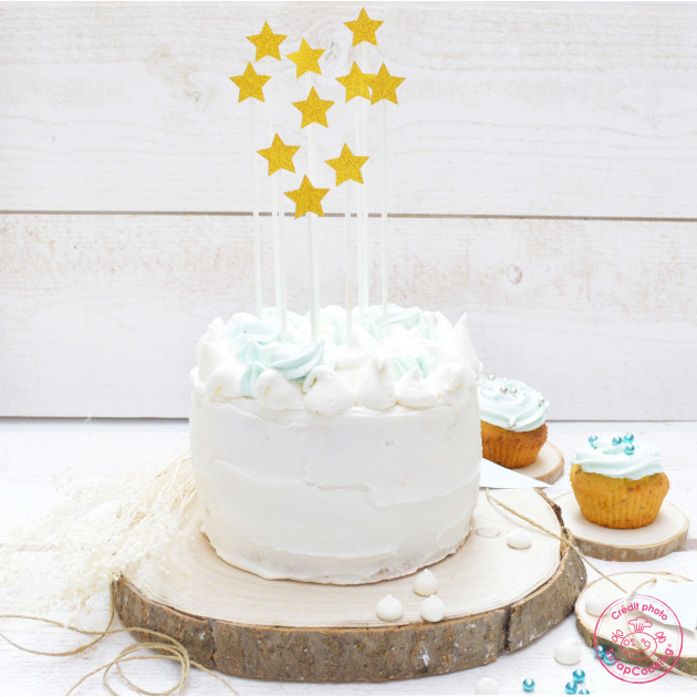Cake Topper long 20 cm étoile doré (x10) ScrapCooking – ,  Achat, Vente