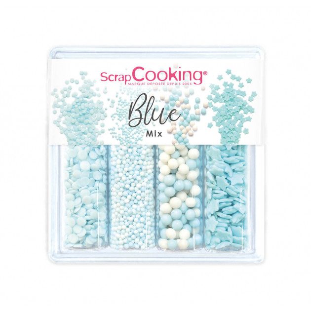 4 Décors en Sucre Blue Mix 64 g ScrapCooking