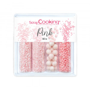 FIN DE SERIE 4 Décors en Sucre Pink Mix 68 g ScrapCooking