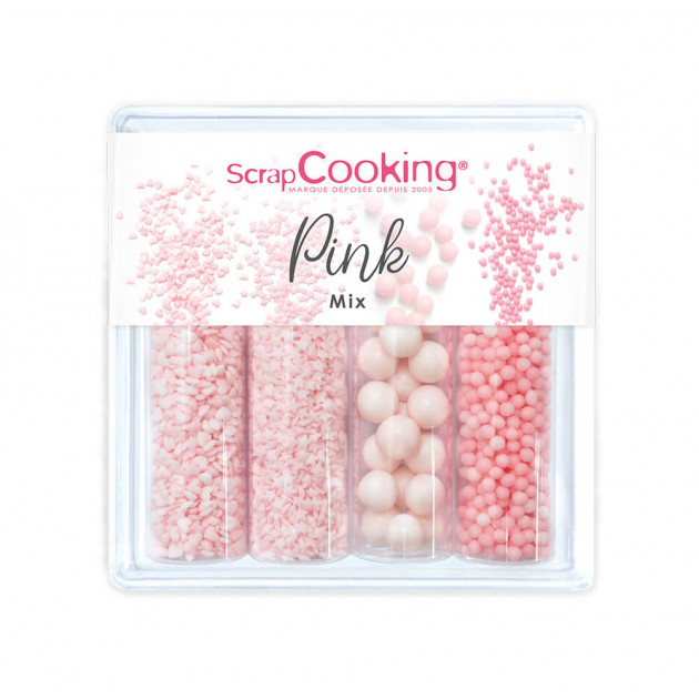 4 Décors en Sucre Pink Mix 68 g ScrapCooking