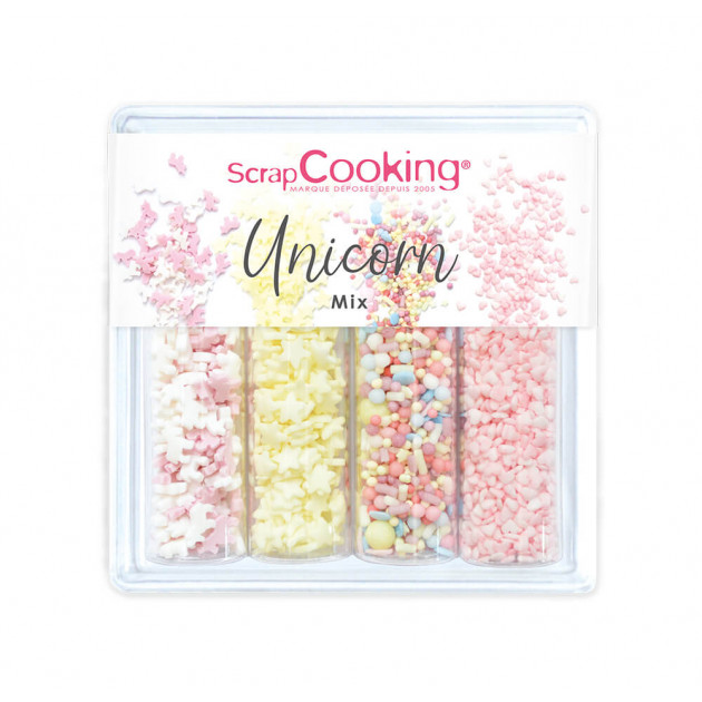 4 Décors en Sucre Unicorn Mix 60 g ScrapCooking