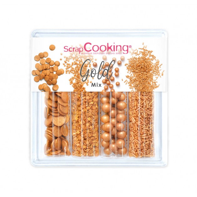 4 Décors en Sucre Gold Mix 62 g ScrapCooking