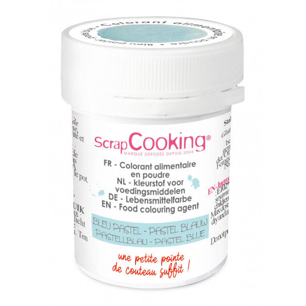 Colorant Alimentaire en Poudre Bleu Pastel 5g ScrapCooking