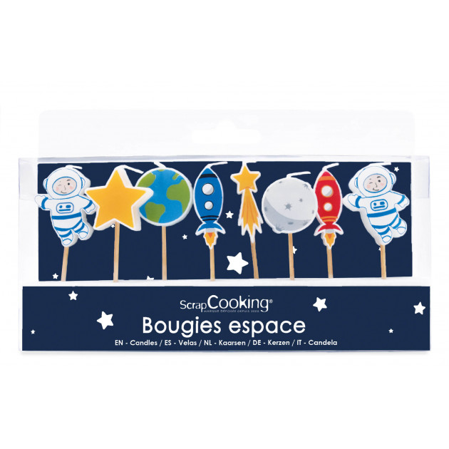 Lot de 8 bougies « Espace » ScrapCooking