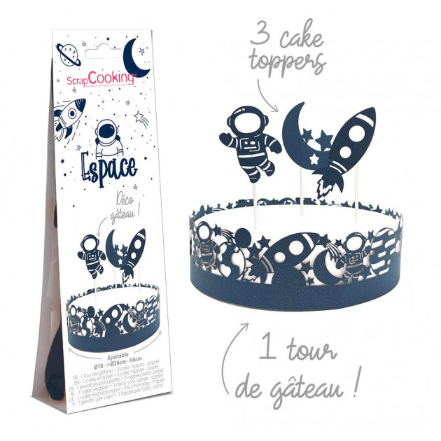 FIN DE SERIE Kit Décor Gâteau Espace (4 pièces) ScrapCooking