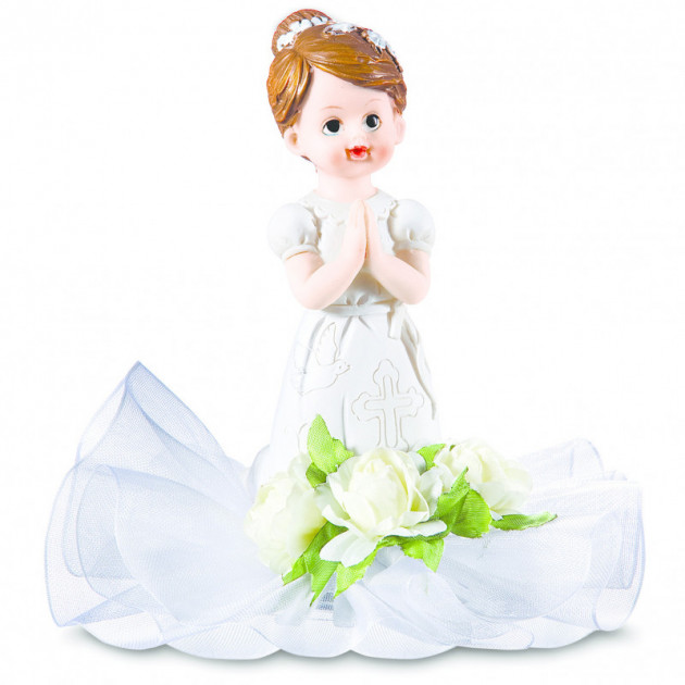 Sujet Communion Fille Prie-dieu 15 cm