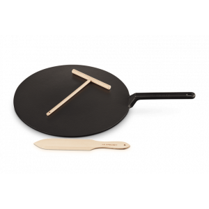 FIN DE SERIE Crêpière Fonte Émaillée 32 cm Noir avec Accessoires Le Creuset FIN DE SERIE Crêpière Fonte Émaillée 32 cm Noir avec Accessoires Le Creuset