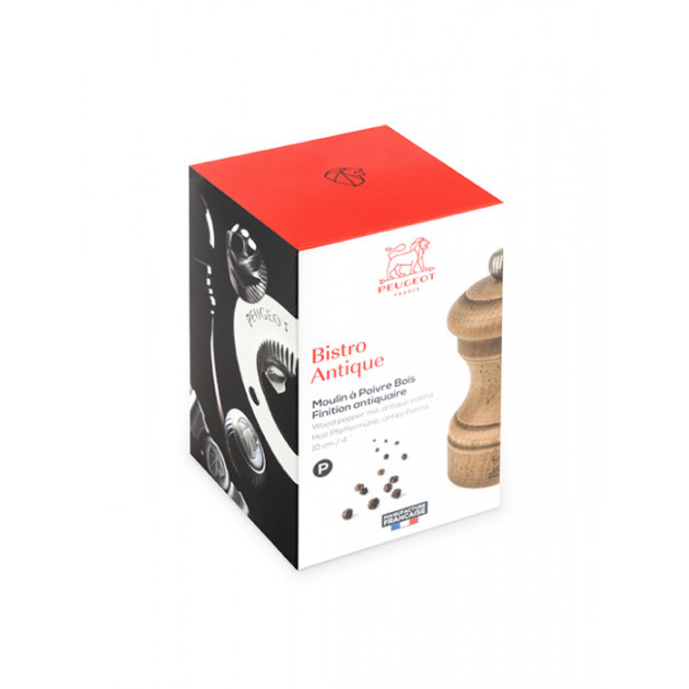 Packaging moulin à poivre finition antique Packaging moulin à poivre finition antique