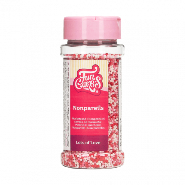 Melange Mini-billes rouges. roses et blanches 80 g Funcakes