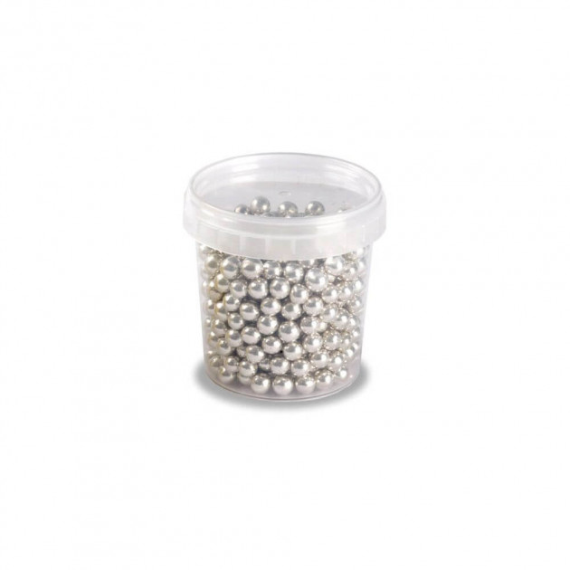 Perles en Sucre Argent Métallisé Ø 6 mm 120 g Pavoni