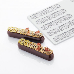 Moule Silicone Décor Feuilles 12 x 2,6 x H 0,2 (x10) Pavoni Moule Silicone Décor Feuilles 12 x 2,6 x H 0,2 (x10) Pavoni