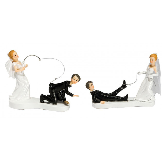 Figurine Mariage A la Peche 2 Modeles 14 cm