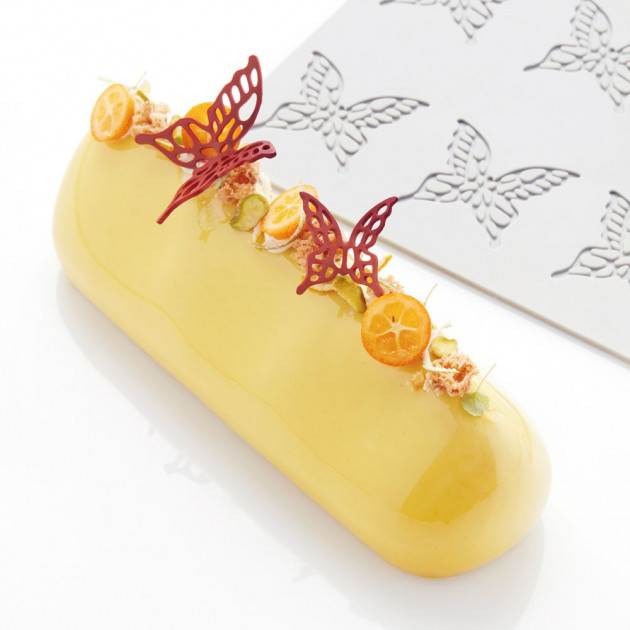 Moule Silicone Gourmand Petit Papillon 4 x 3,9 x H 0,2 cm (x8) Pavoni