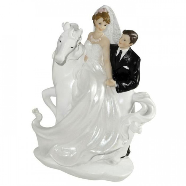 Figurine Mariage Cheval Blanc 20 cm