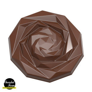 Moule Chocolat Caraque Rose 4,5 cm (x10) Chocolat Form Moule Chocolat Caraque Rose 4,5 cm (x10) Chocolat Form