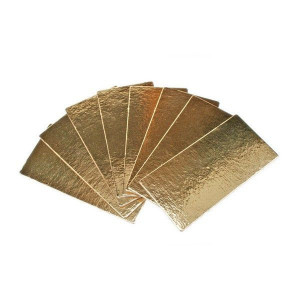 Semelles à Bûches Dorées 34 x 10 cm (x5) Gatodéco Semelles à Bûches Dorées 34 x 10 cm (x5) Gatodéco