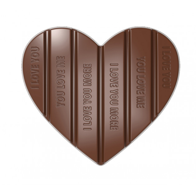 Moule Tablette Chocolat Cœur 12,5 x 11 cm (x2) Chocolate World