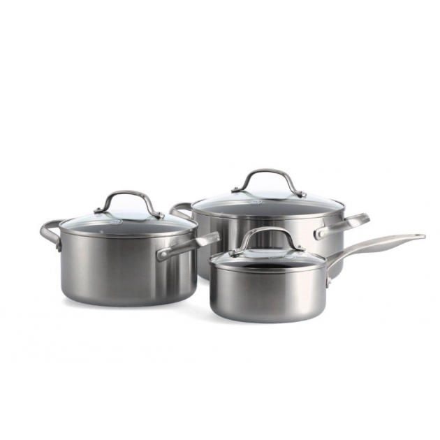 Set de 3 couvercles en Verres pour casseroles - Grijs - Couvercle  anti-éclaboussures 