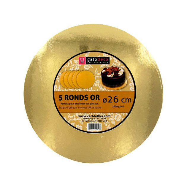 Ronds Dores Ã˜ 25.5 cm (x5) Gatodeco