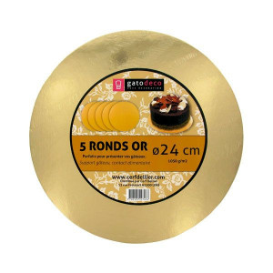 Ronds Dorés Ø 23,4 cm (x5) Gatodéco Ronds Dorés Ø 23,4 cm (x5) Gatodéco