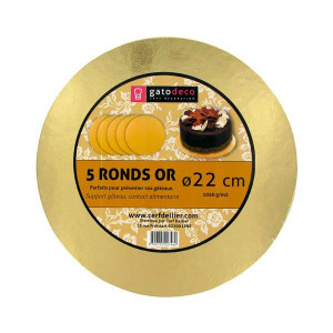 Ronds Dorés Ø 21,7 cm (x5) Gatodéco Ronds Dorés Ø 21,7 cm (x5) Gatodéco