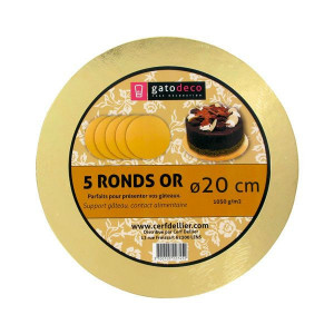Ronds Dorés Ø 19,6 cm (x5) Gatodéco Ronds Dorés Ø 19,6 cm (x5) Gatodéco