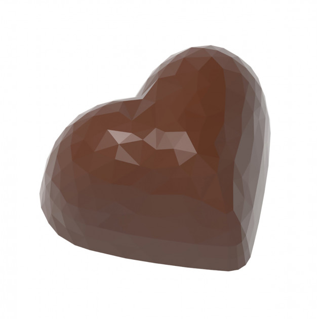 Moule Chocolat Cœur à Facettes 3,6 x 2,9 cm (x21) Chocolate World