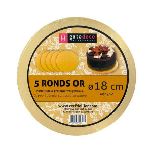 Ronds Dorés Ø 17,6 cm (x5) Gatodéco Ronds Dorés Ø 17,6 cm (x5) Gatodéco