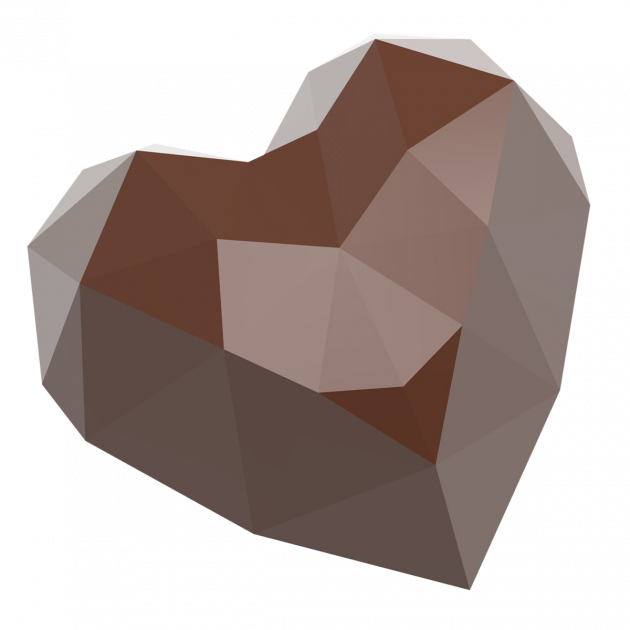 Moule Chocolat Cœur Diamant 3,4 x 3,3 cm (x21) Chocolat Form