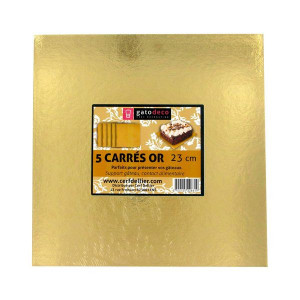 Carrés Dorés 23 cm (x5) Gatodéco