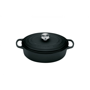 Cocotte en Fonte Ovale Basse 27 cm Noir Mat Le Creuset Signature