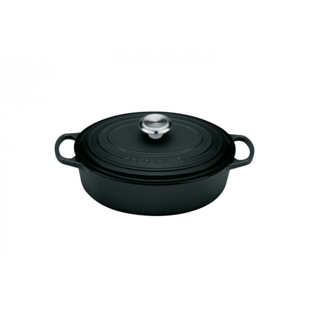 Cocotte en Fonte Ovale Basse 27 cm Noir Mat Le Creuset Signature