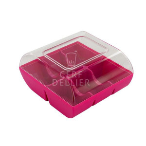 Boîte Fuchsia pour 6 Macarons Gatodéco