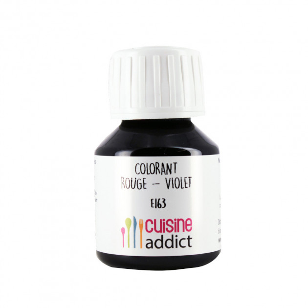 DLUO Courte Colorant Alimentaire Naturel Rouge Violet Anthocyane E163 Liquide 58 ml Cuisineaddict