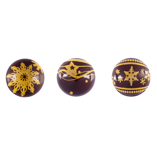 FIN DE SERIE Sphère en Chocolat 3 décors 2,8 cm (x32) Florensuc