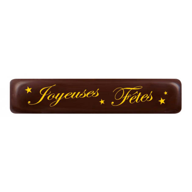 Plaque Chocolat Joyeuses Fêtes 7 x 1,5 cm (x132) Florensuc