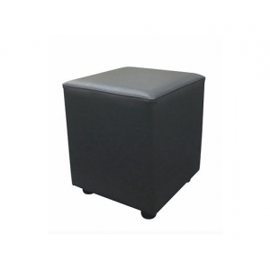 Pouf Carré en Simili Cuir Noir Lisbonne 2imahl
