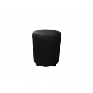Pouf Rond en Simili Cuir Noir Lisbonne 2imahl