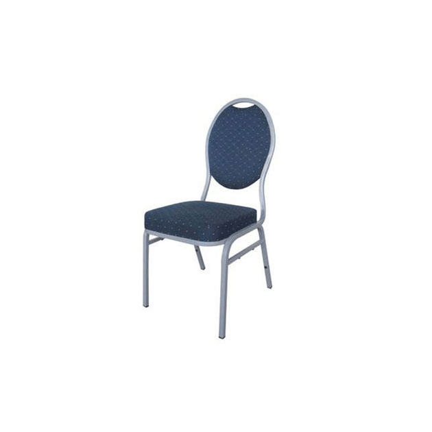 Chaise Empilable Argentée avec Assise Bleue Matignon Lyrose