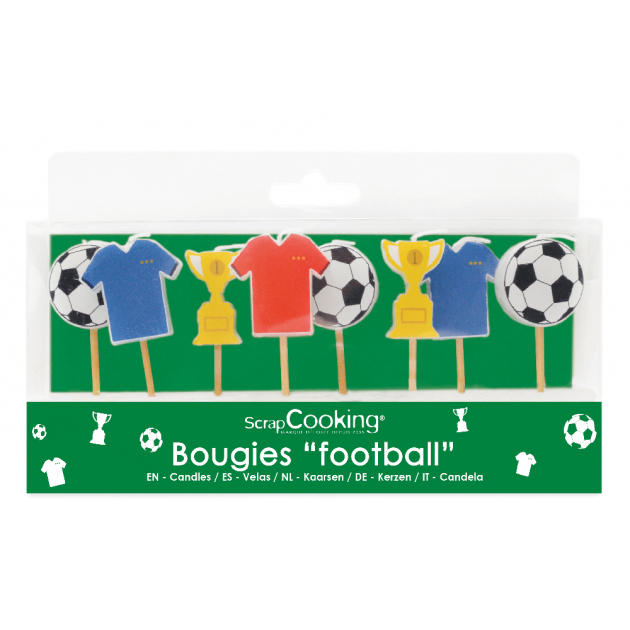 Lot de 8 Bougies "Football" Scrapcooking