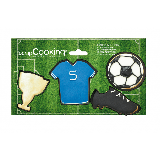 Lot de 4 Emporte-Pièces Inox Football Scrapcooking