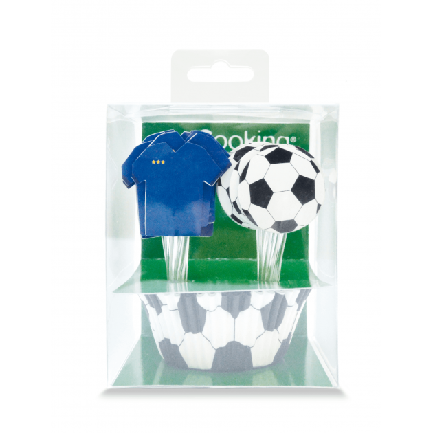 24 Caissettes Cupcakes + 24 Cake Toppers Football Scrapcooking