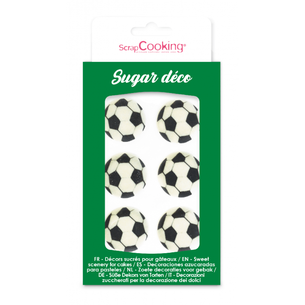 Décors en Sucre Ballons de Foot (x6) Scrapcooking