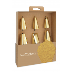 Coffret 6 Douilles Pâtissières Inox Dorées Scrapcooking Coffret 6 Douilles Pâtissières Inox Dorées Scrapcooking