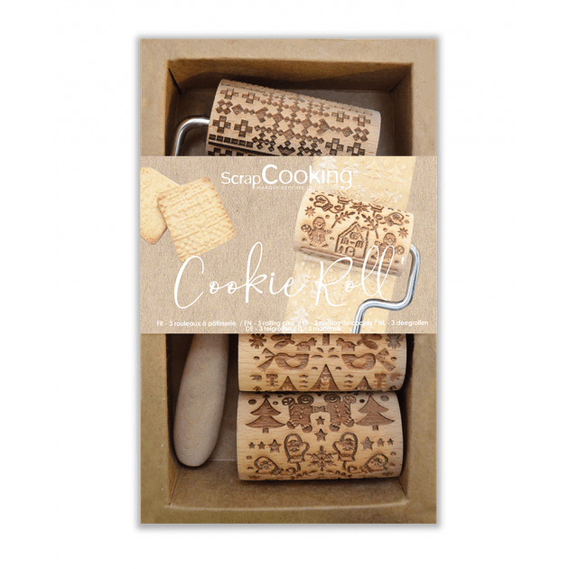 Ustensile de cuisine Scrapcooking Mini rouleau à pâtisserie en bois - Noël