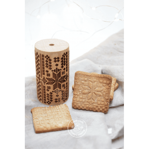 Rouleau à pâtisserie motif Point de Croix 