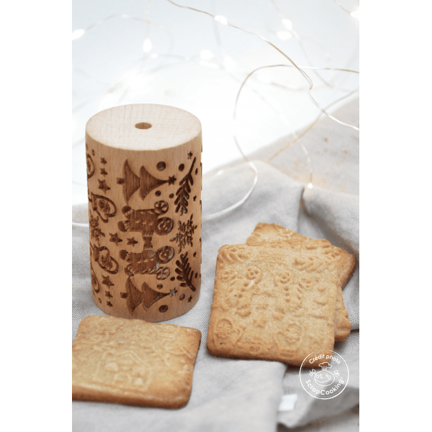 Rouleau à pâtisserie motif pain d'épices
